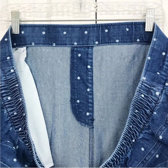 CW Classics Blue Denim Polka Dot Print Pull-On Jean Capris - Picture 8 of 14